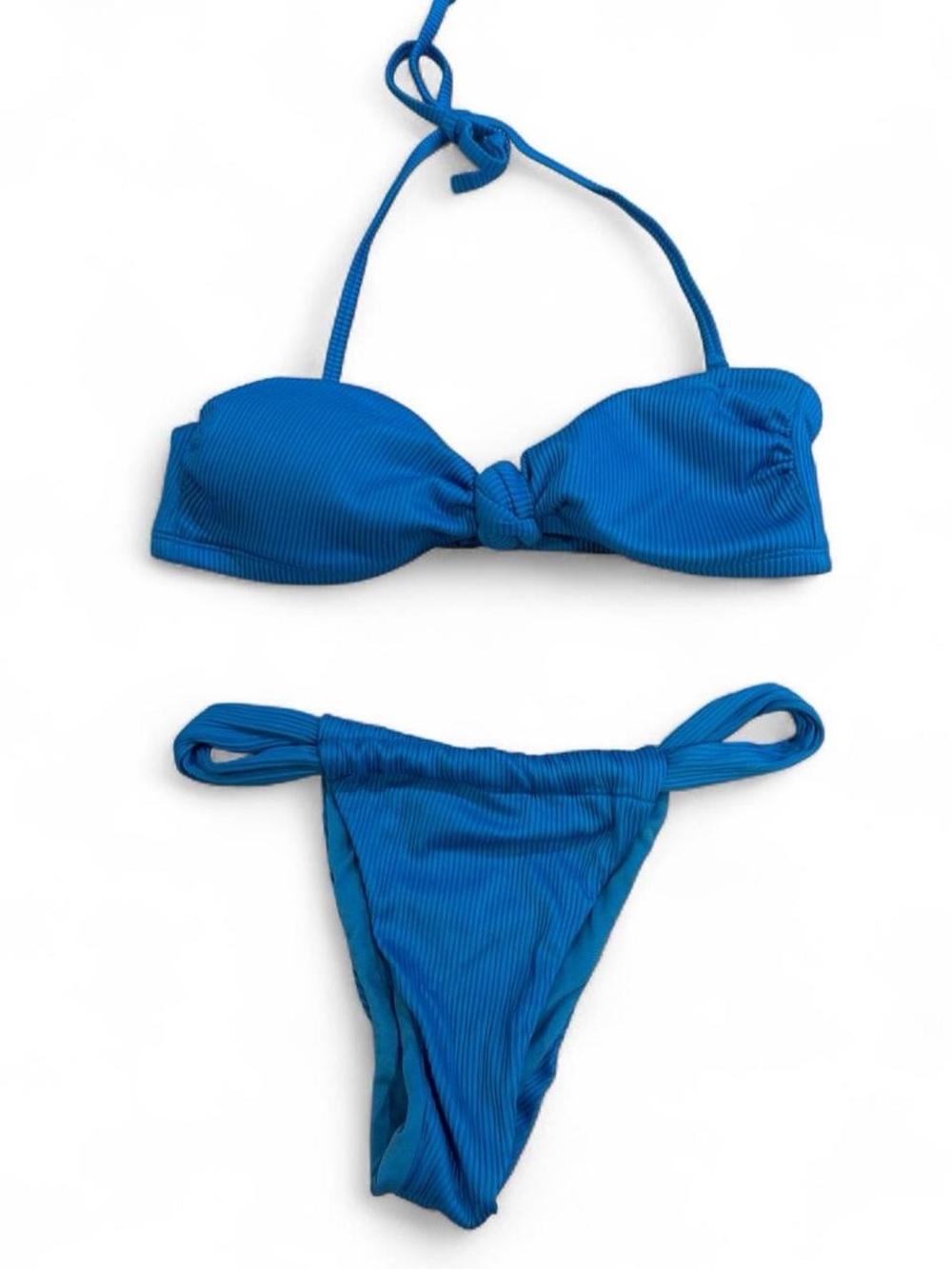 blue Brazilian style bikini set